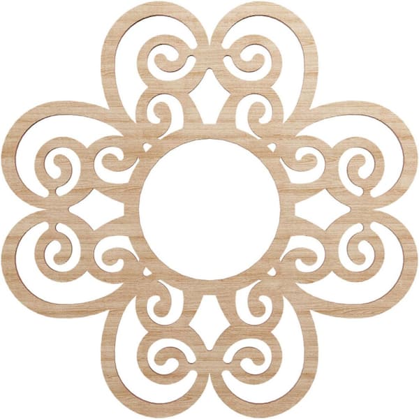 Ekena Millwork 0.375 in. x 5.5 in. x 16 in. Wood Medallion Moulding
