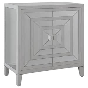 Tanner White Mirrored 2-Door Cabinet