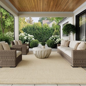 Courtyard Natural 8 ft. x 10 ft. All-over design Contemporary Area Rug