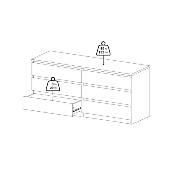 Tvilum scottsdale 6 drawer deals double dresser