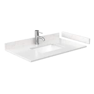36 in. W x 22 in. D Cultured Marble Single Basin Vanity Top in Light-Vein Carrara with White Basin