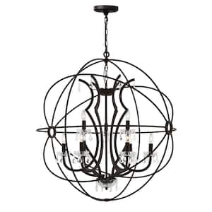 Campechia 9 Light Up Chandelier With Brown Finish