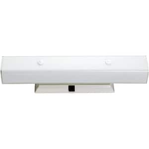 Nuvo 24 in. 4-Light White Vanity Light with White Channel Glass Shade