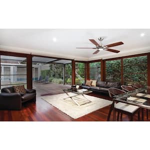 Dyno 52 in. Integrated LED Indoor Brushed Nickel Ceiling Fan with Remote Control