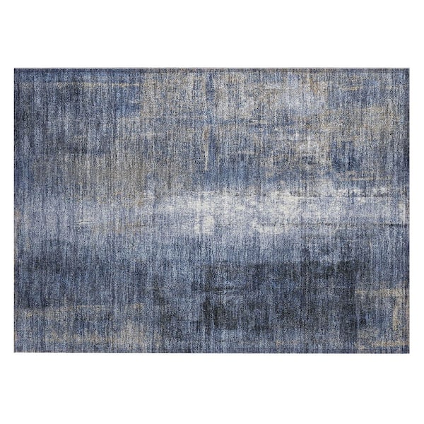 Chantille Machine Washable Indoor/Outdoor Abstract ACN1980 Navy 2 ft. x 3 ft. Accent Rug