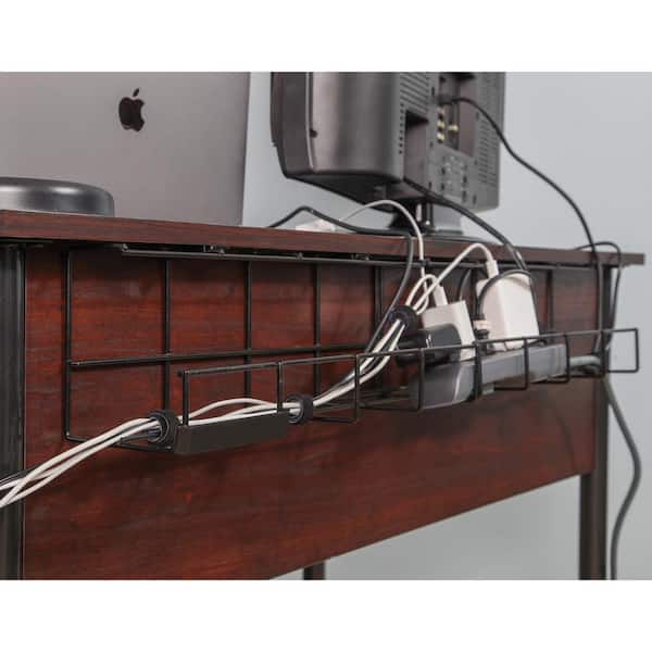 32CM Cable Management Tray Under Desk Cable Wire Table Storage Rack  Organizer