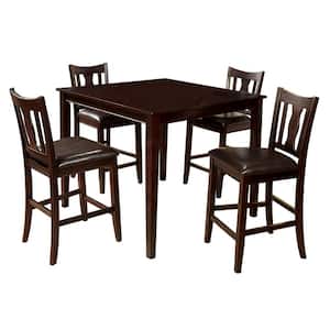 West Creek II 5-Piece Espresso Transitional Style Counter Height Table Set