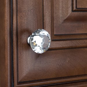 1-1/8 in. Dia Clear K9 Crystal Diamond Shape Cabinet Knob (10-Pack)