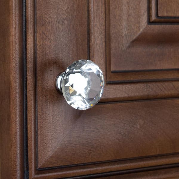 1-1/8 in. Dia Crystal K9  Diamond Shape Cabinet Knob (10-Pack)