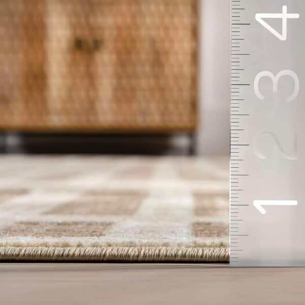 Julies Striped Beige 3 ft. x 8 ft. Runner Rug