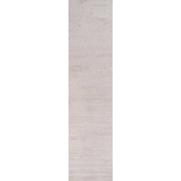 Haze Solid Low-Pile Ivory 2 ft. x 10 ft. Runner Rug