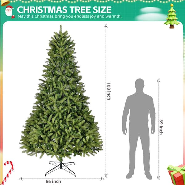 FIROMO 9 ft. Artificial Christmas Tree with 2576 PE and PVC Mixed