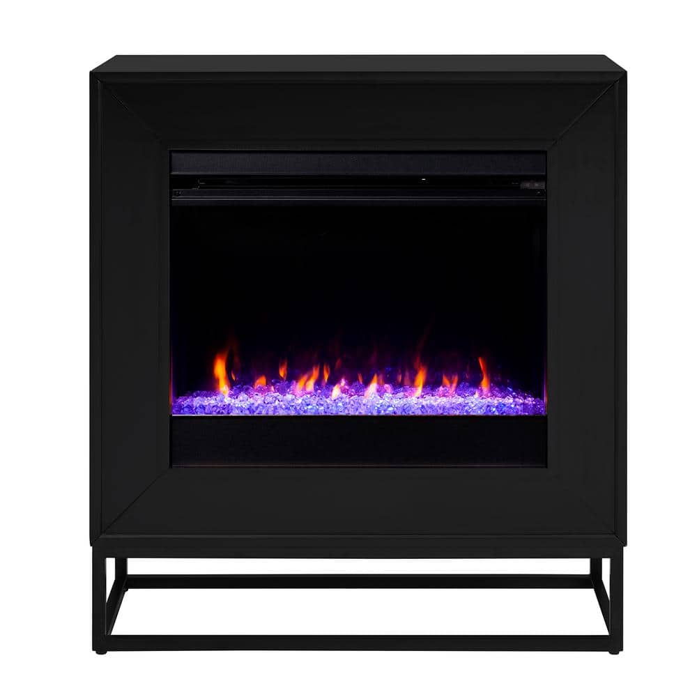 Southern Enterprises Celesta Color Changing 33 in. Electric Fireplace in Black, Black finish -  HD013688