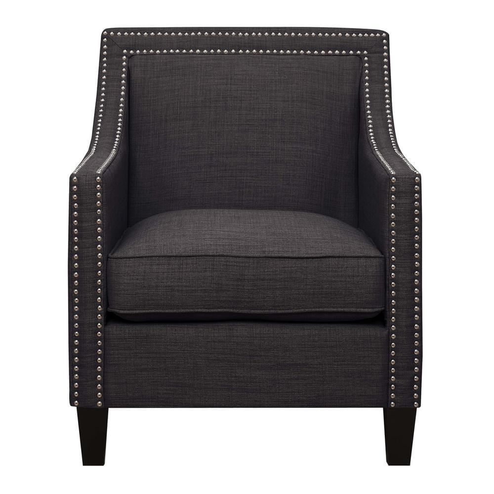 Emery Charcoal Polyester Arm Chair