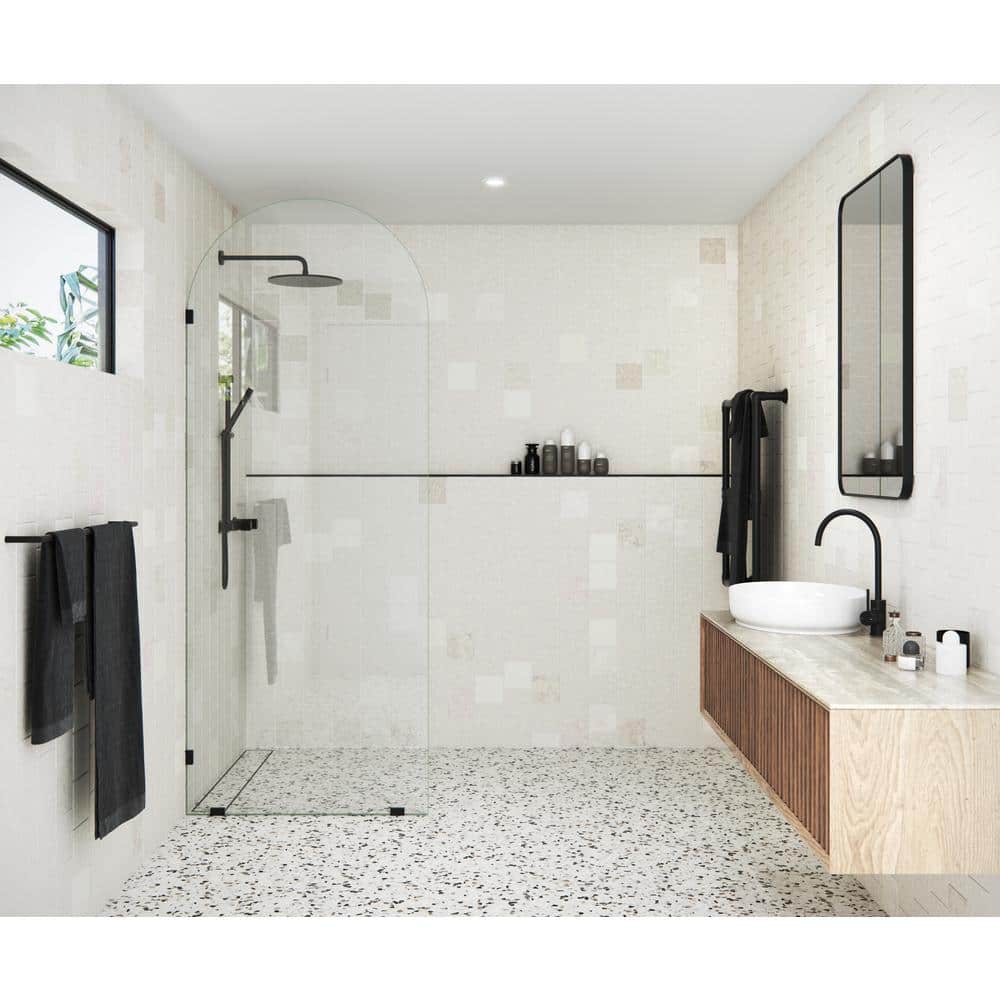Venus 34'' x 86.75'' Clear Tempered Glass Frameless Shower Panel