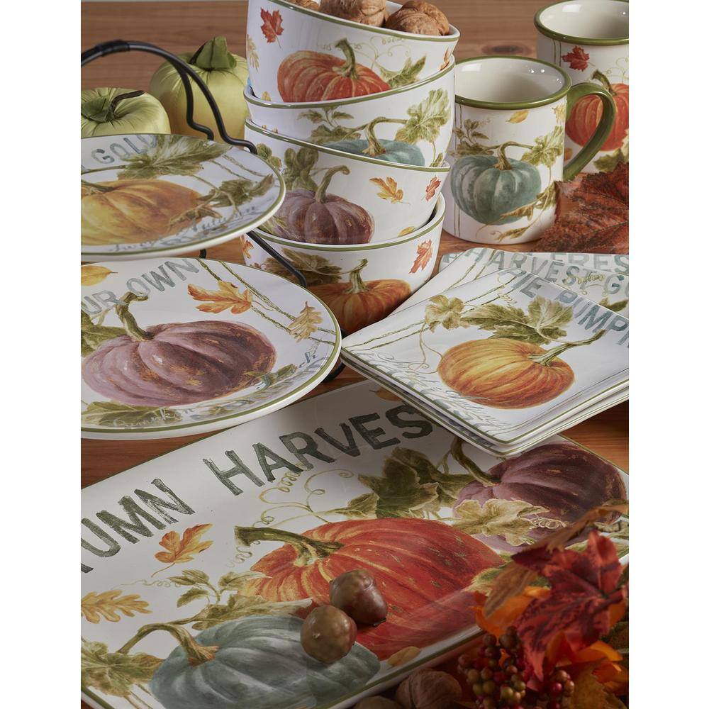 16oz Multicolor Ceramic Autumn Harvest Mug Set