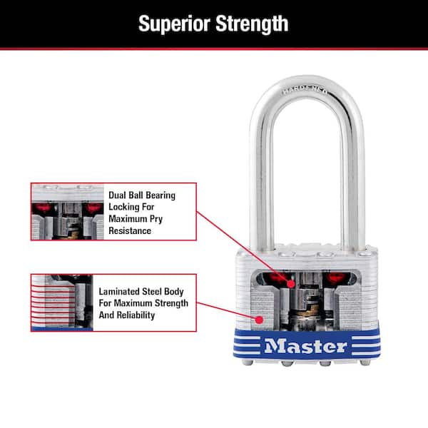 Master Lock Stainless Steel Outdoor Padlock with Key, 1-3/4 in. Wide, 1-1/2  in. Shackle, 4 Pack 1SSQLFHC - The Home Depot