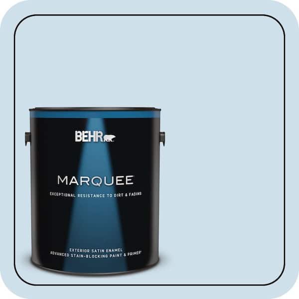 BEHR MARQUEE 1 gal. #560A-1 Pale Sky Satin Enamel Exterior Paint & Primer