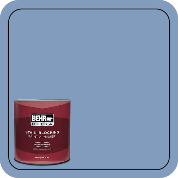 BEHR ULTRA 1 qt. #M530-4 Washed Denim Extra Durable Flat Interior Paint & Primer