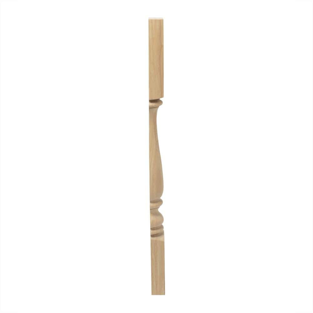 Elegant 35'' Unfinished Rubberwood Half Round Kitchen Island Leg