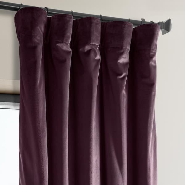 Exclusive Fabrics & Furnishings Winter Plum Velvet Rod Pocket Room