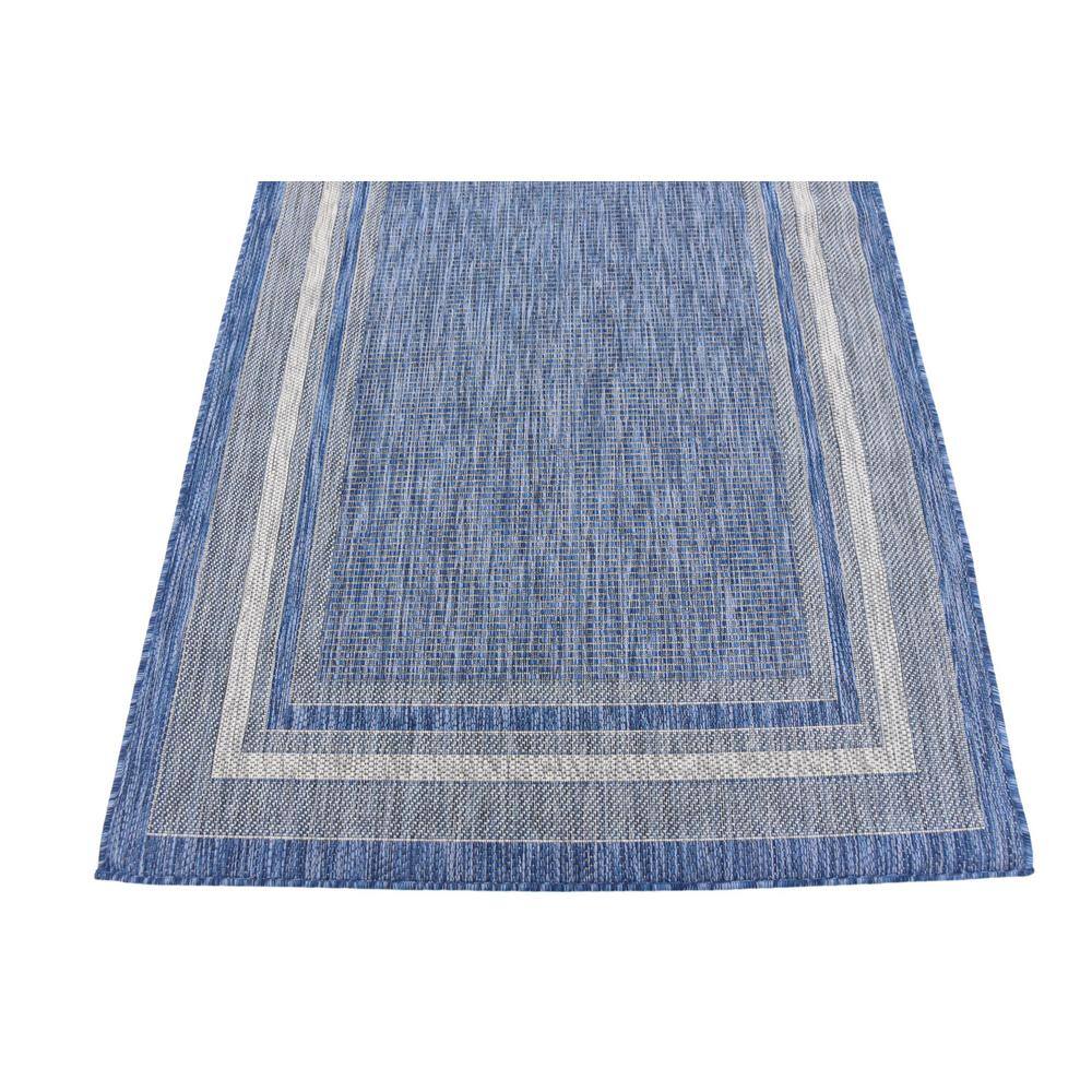 Blue Rectangular 4' x 6' Stain-Resistant Synthetic Outdoor Rug