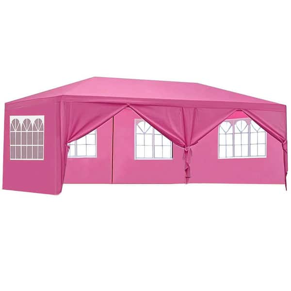 10 ft. x 20 ft. Metal Outdoor Wedding Party Tent-Event Canopy Gazebo with 6 Removable Sidewalls and Windows(Not Folding)