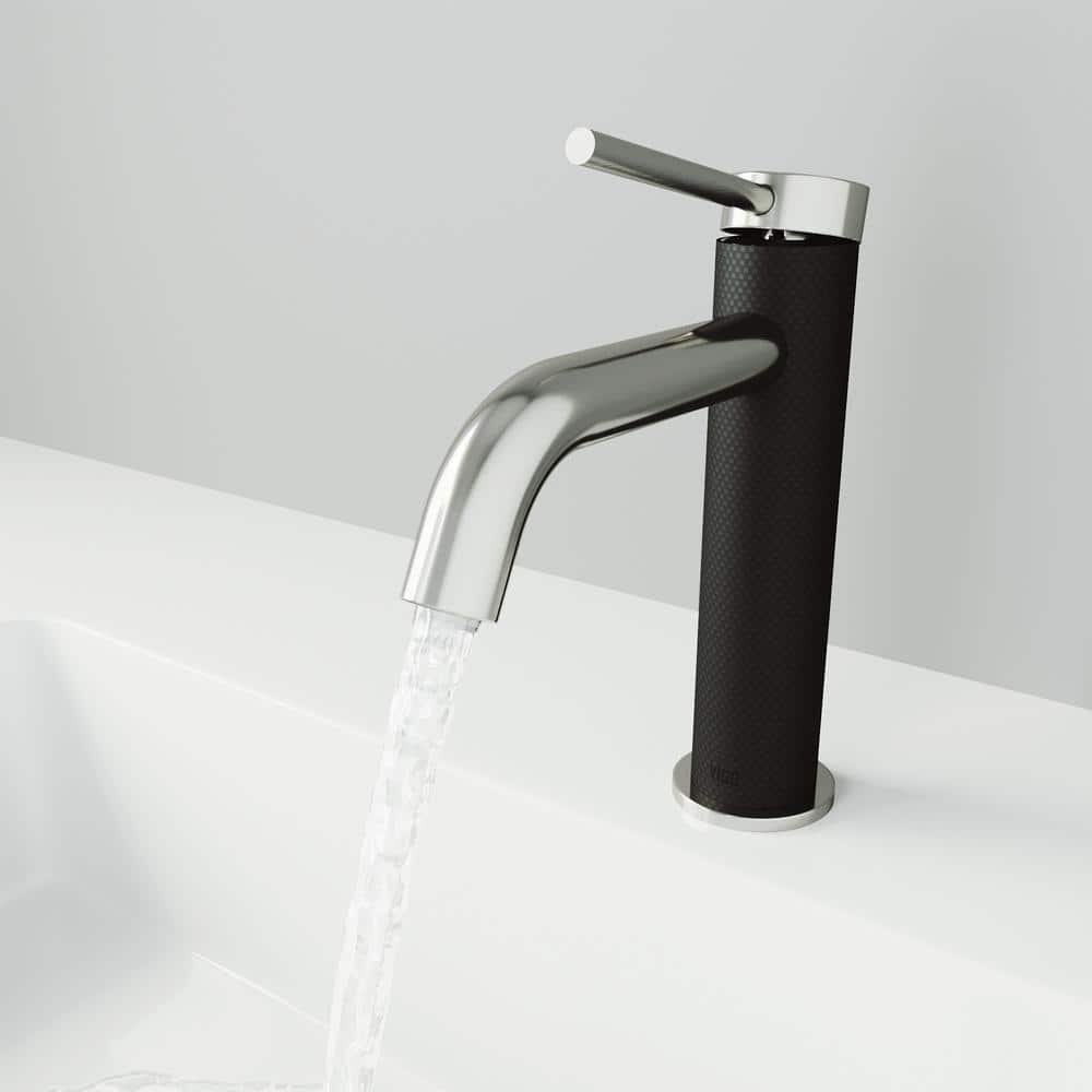 Madison Single Hole Brass Bathroom Faucet in Black and Nickel