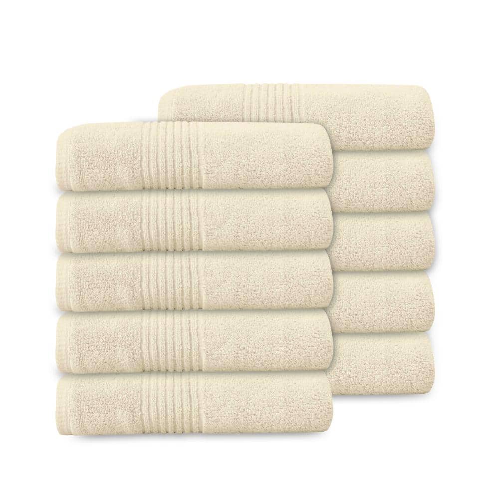 "Home Weavers Hazel 500GSM 100% Cotton Zero Twist Super Absorbent Bath Towel Set, 27""x54"" (10)(10 Bath Towels), Ivory" price history on PriceWatchPro