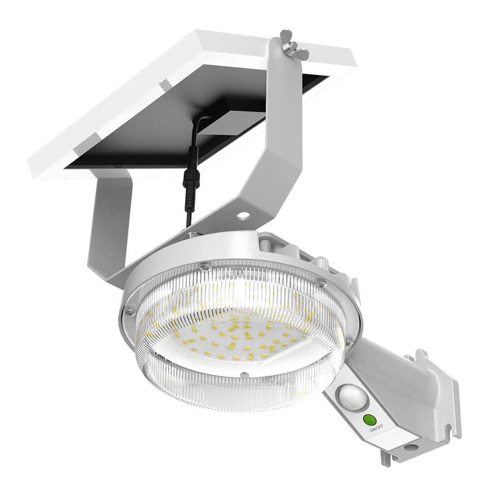 HALO SBL 100-Watt Equivalent Integrated LED Gray MTN+D2D Outdoor Solar Barn Light, 5000 lumens at 5000K, weather resistant