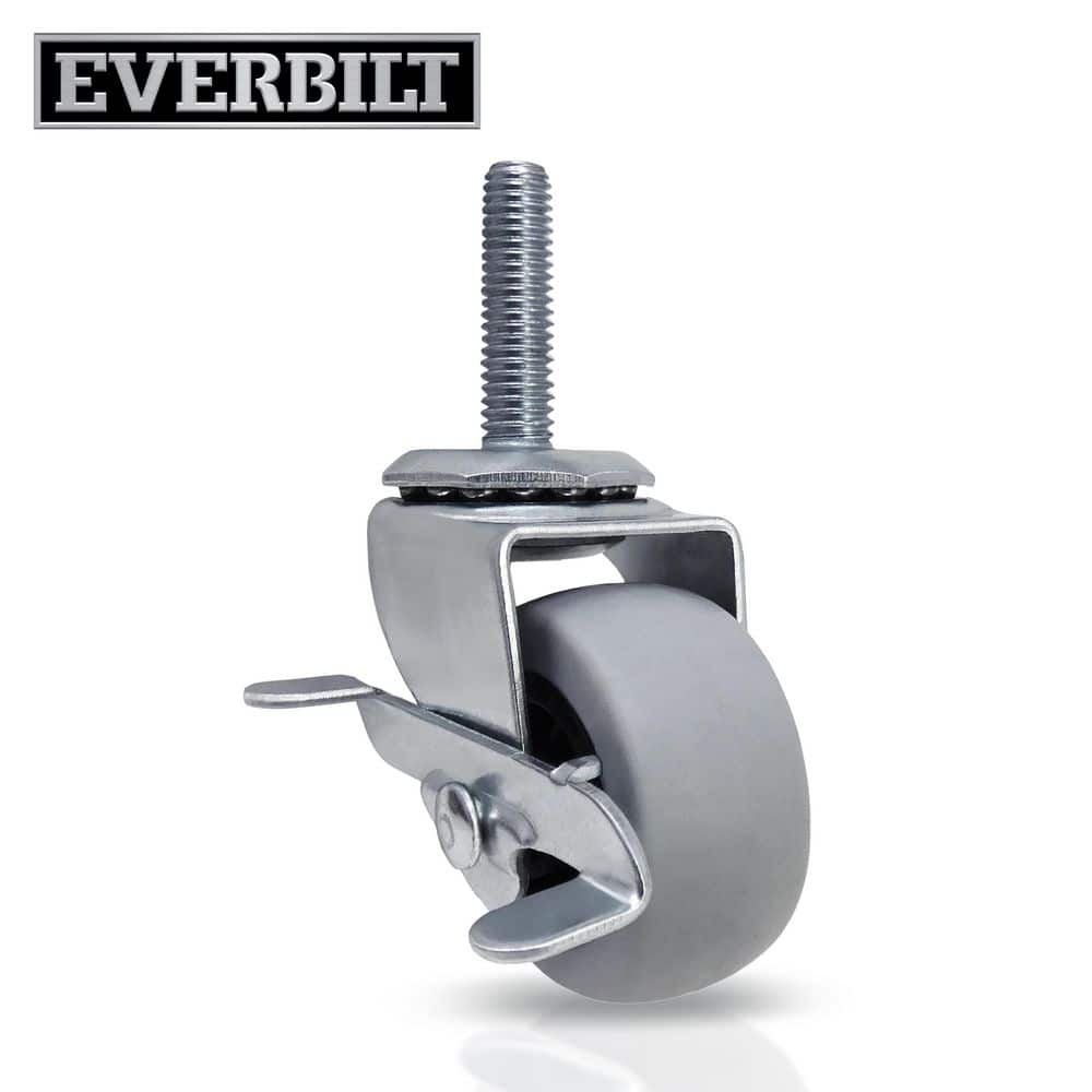 Everbilt 2 in. Gray Rubber Like TPR and Steel Swivel