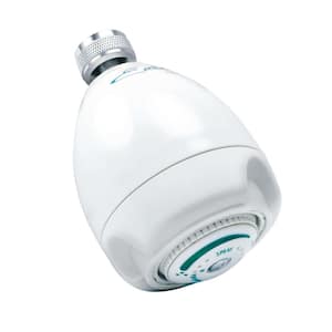 Earth 3-Spray 2.7 in. Single Wall Mount Fixed 1.5 GPM Shower Head in White