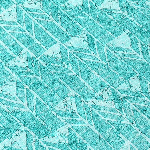 Turquoise 2 ft. x 8 ft. Geometric Indoor / Outdoor Area Rug