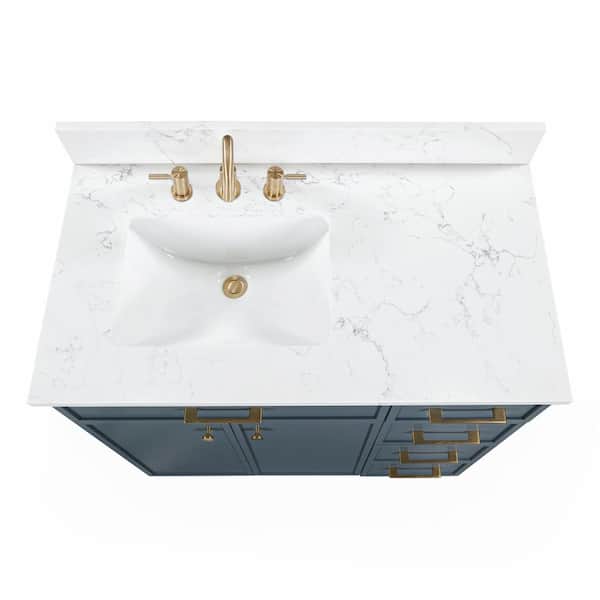 Glacier Bay Marcote 36 in. Single Sink Freestanding Slate Blue