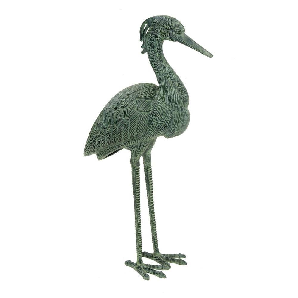 Achla Designs Stately Great Blue Heron, 31.5 in. Tall Blue-Grey Verdi  Painted Finish HSB-01 The Home Depot