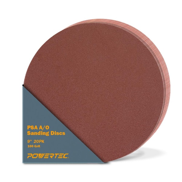 9 in. PSA 100 Grit Aluminum Oxide Adhesive Sanding Disc (20-Pack)