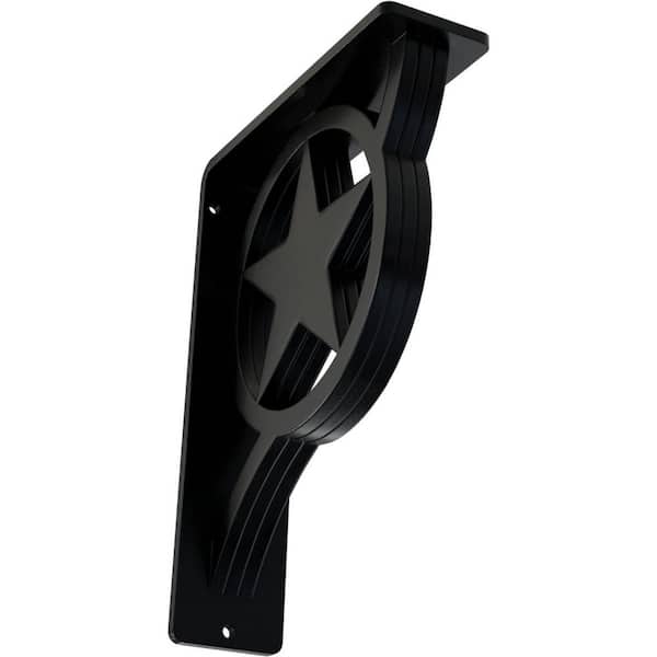 Ekena Millwork 2 in. x 8 in. x 5-1/2 in. Wrought Iron Triple Center Brace Austin Bracket
