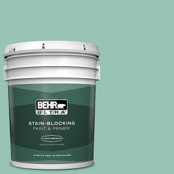 BEHR ULTRA 5 gal. #M420-4 Jade Mountain Extra Durable Semi-Gloss Enamel Interior Paint & Primer