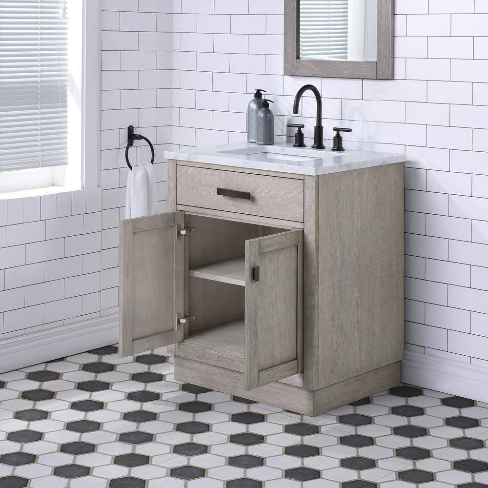 Chestnut 30'' Grey Oak Single Sink Bathroom Vanity with Bronze Hardware