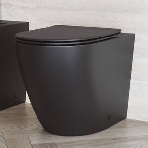 St. Tropez 1-Piece 1.28 GPF Dual Flush Elongated Toilet in Matte Black, Seat Included