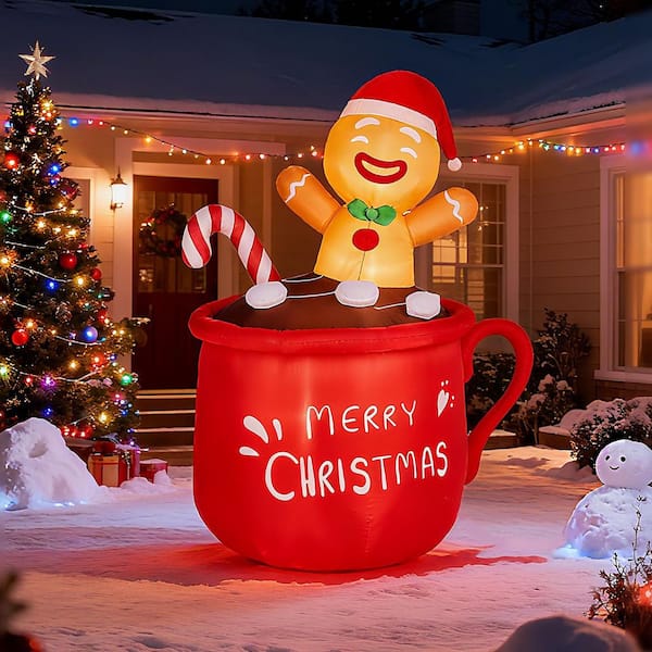 クリスマス man Karl home 4.7 ft. x 6.4 ft. Lighted Christmas Inflatable