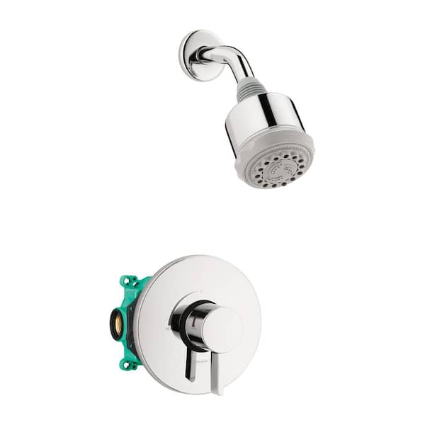 Hansgrohe Clubmaster Pressure Balance Shower Set with Rough, 2.5 GPM in Chrome