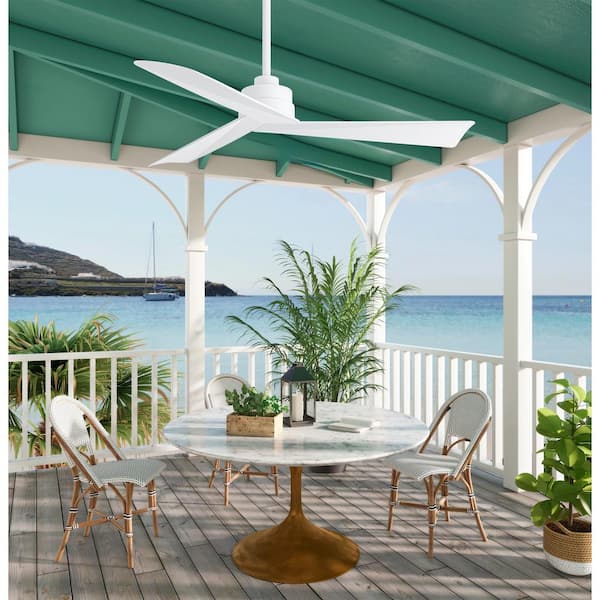 Breezary Trendy 52 in. 6 Speeds Indoor White Ceiling Fan with DC Motor, Downrod and Remote Control