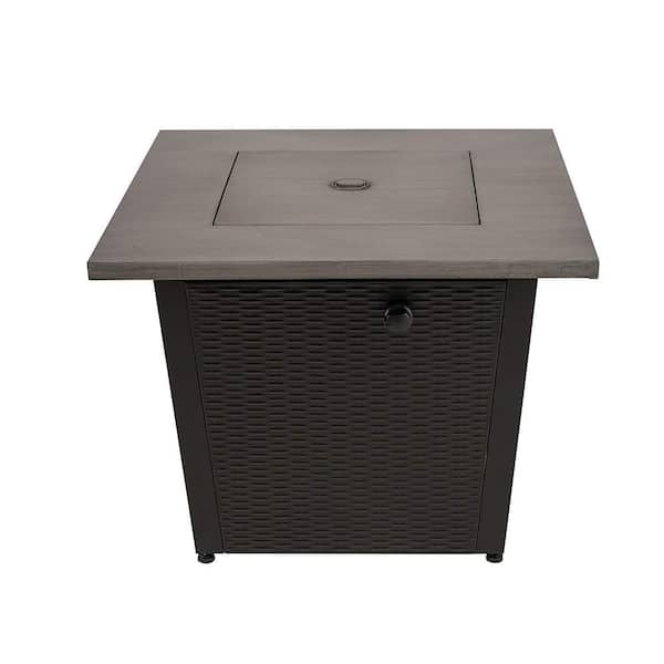 Grey Metal Outdoor Propane Gas Fire Pit Table M320431525 - The Home Depot