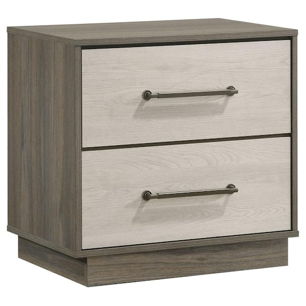 Coaster Fenwick Grey Oak 2-Drawer Nightstand Bedside Table