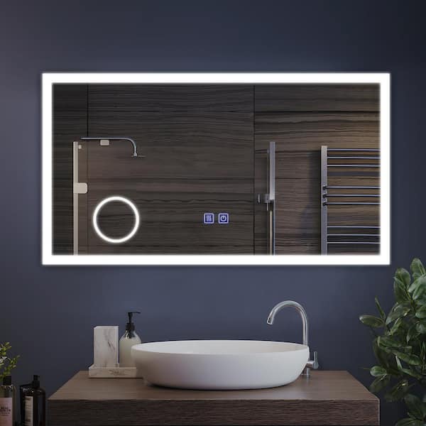 Dovelina 26 in. W x 47 in. H Modern Rectangular Frameless LED Light Bathroom Vanity Mirror