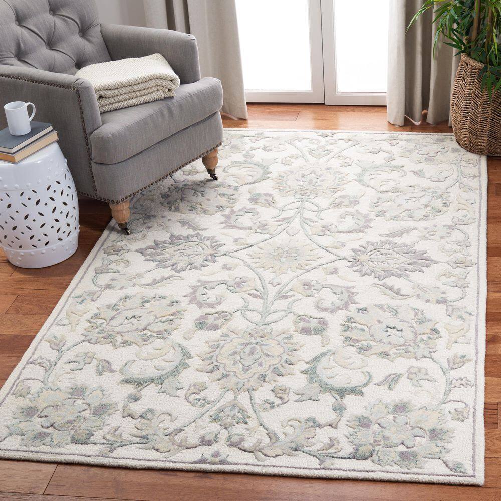 Hand-Tufted Elegance Gray Wool 9' x 12' Rectangular Rug