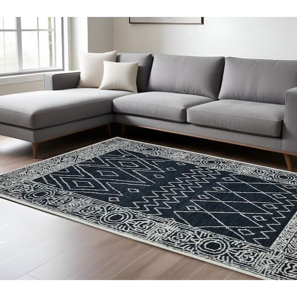 8 ft. x 10 ft. Multi-Colored Wool Southwestern Hand Hooked Area Rug