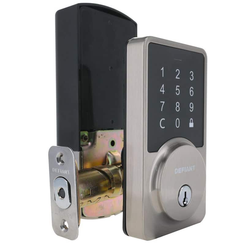 Square Satin Nickel Smart Wi-Fi Deadbolt Powered By Hubspace