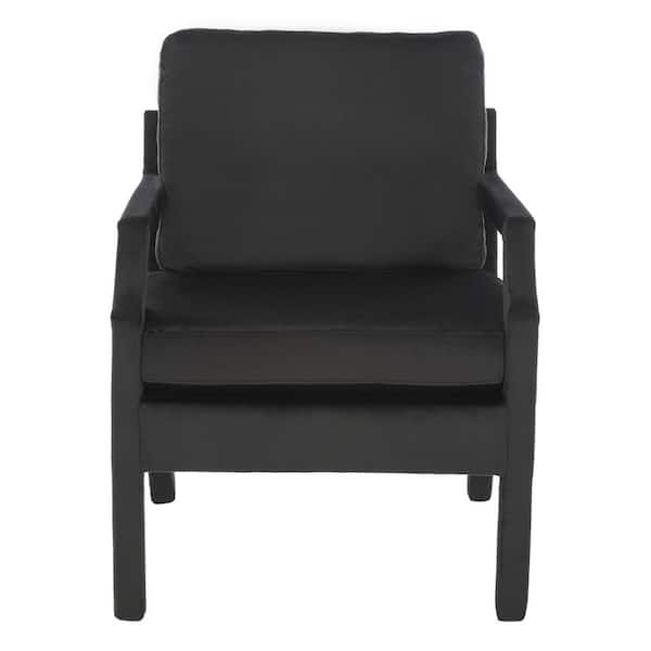 SAFAVIEH Genoa Black Upholstered Arm Chair